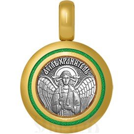 нательная икона святая мученица любовь римская, серебро 925 проба с золочением и эмалью (арт. 01.025)