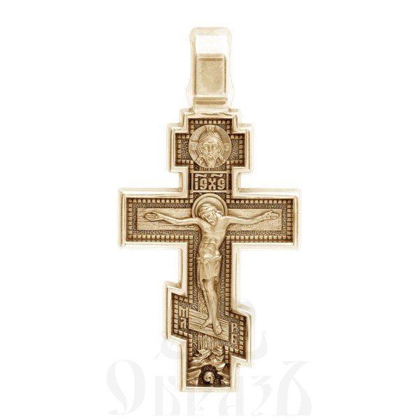 крест «распятие. ангел хранитель. архангел михаил», золото 585 проба желтое (арт. 201.516)