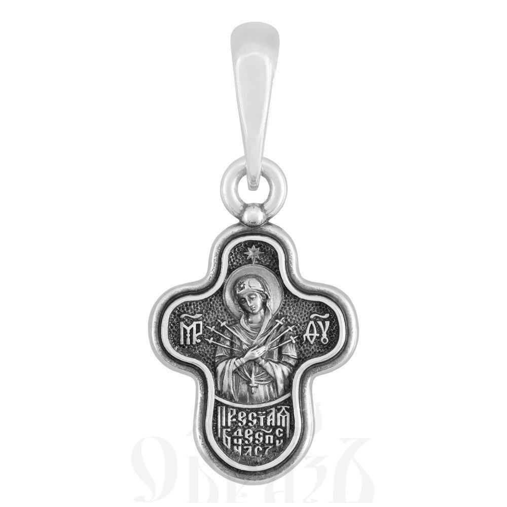 крест «распятие христово. семистрельная икона богородицы», серебро 925 проба (арт. 101.663)