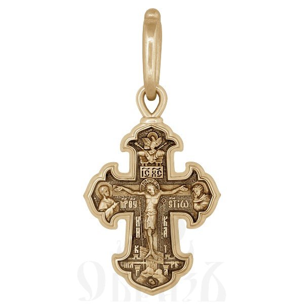 крест с молитвой «господи, спаси и сохрани мя грешнаго», золото 585 проба желтое (арт. 201.481)